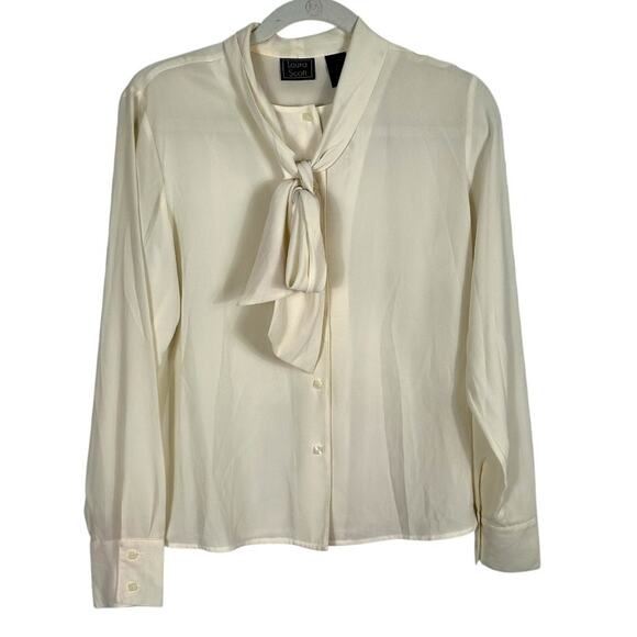 Laura Scott White Button-Up Top – Size 10 - Picture 1 of 4